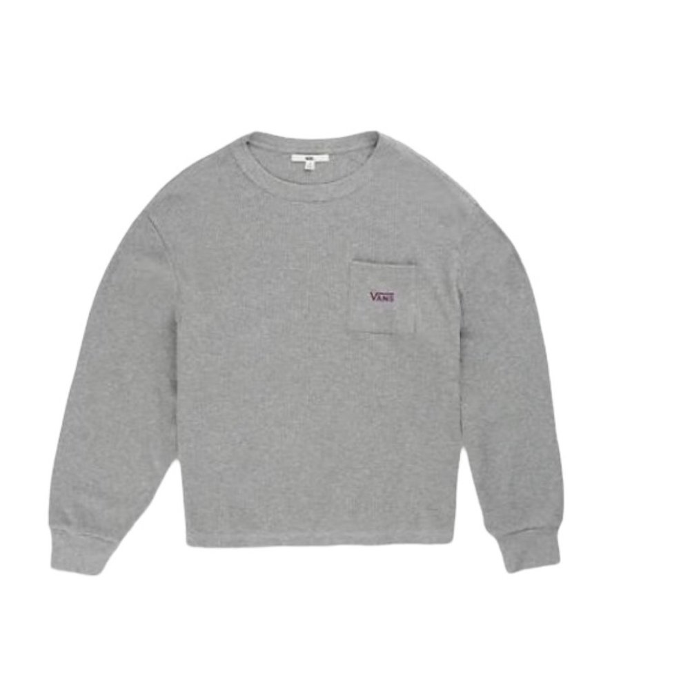 💖MEGA SALE💖Vans Basil Ls Therma Women  Gray Skateboarding Sweater VN0A4PQWGRH